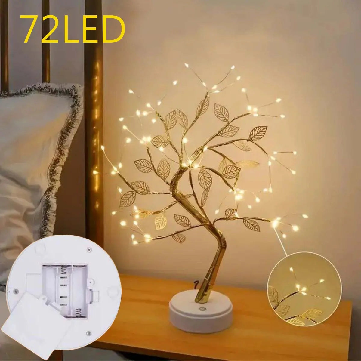 72 LED Golden Leaf Touch Tree Light