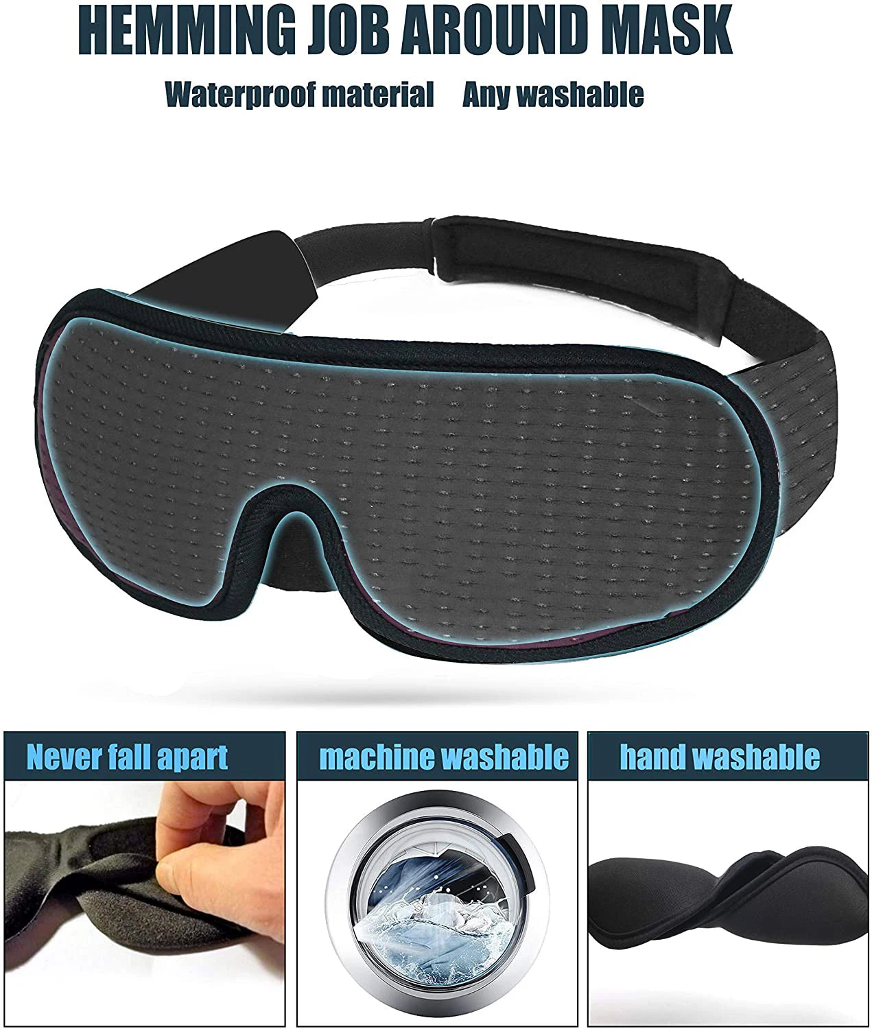 3D Sleep Mask - Soft Blockout Eye Cover for Comfortable Sleep - Image 4