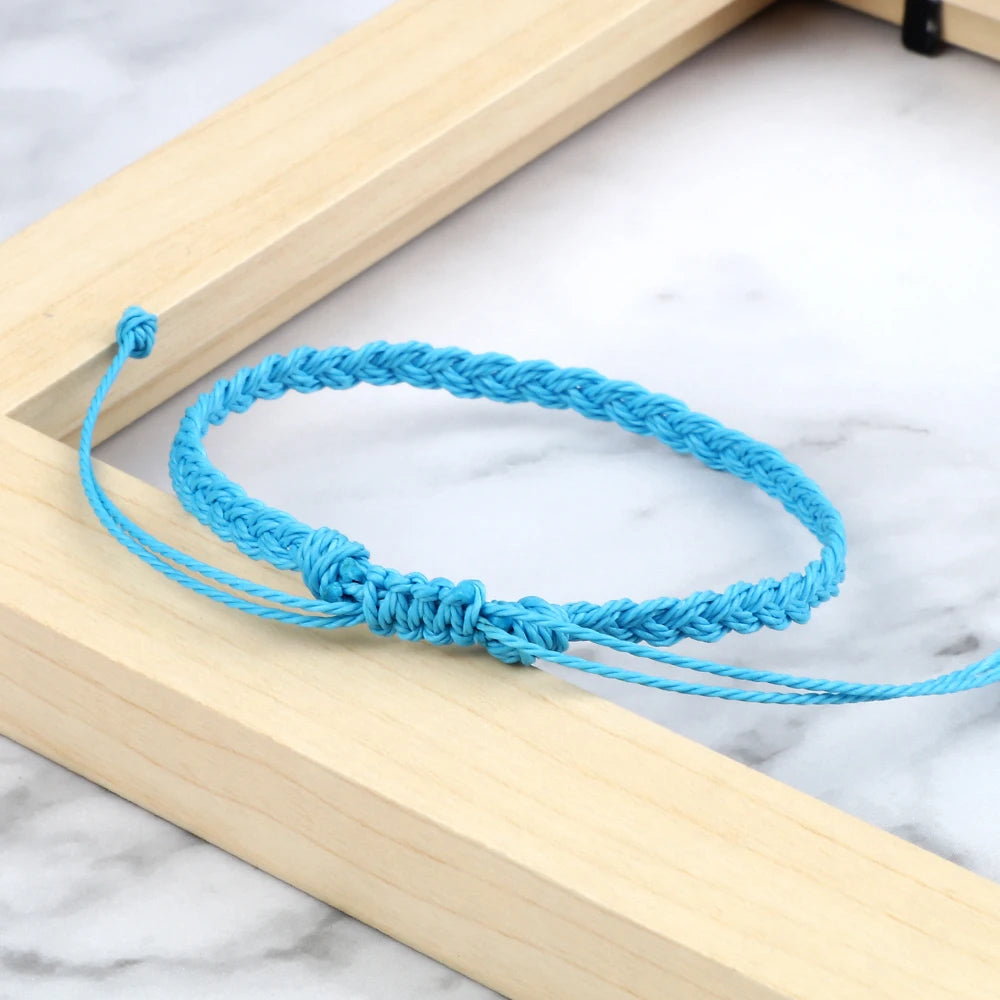 Adjustable Waterproof Wax String Bracelet – Handmade Tibetan Buddhist Friendship & Prayer Jewelry - Image 3