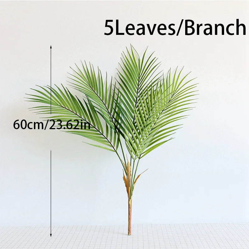 Plastic Artificial Palm Leaf Plants Green Desert Summer Decoration - Image 9