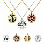 12mm Stainless Steel Aroma Locket Necklace – Essential Oil Diffuser Pendant Jewelry