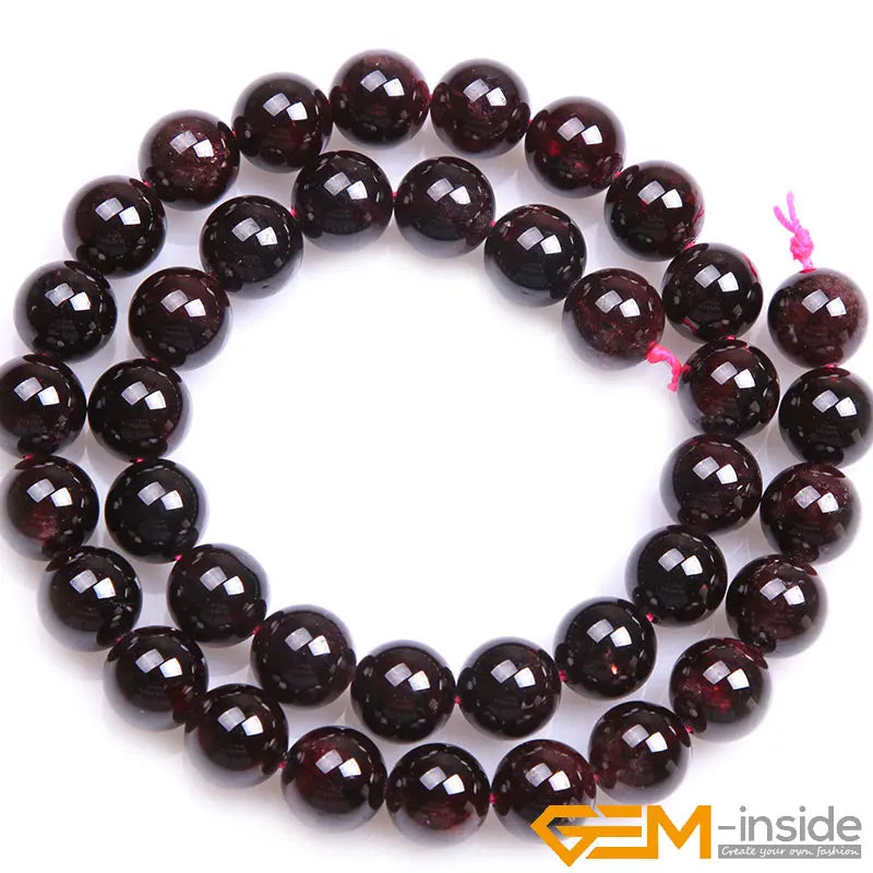 Natural Dark Red Garnet Round Beads – 15" Strand for DIY Jewelry Making (6mm / 8mm / 10mm) - Image 15