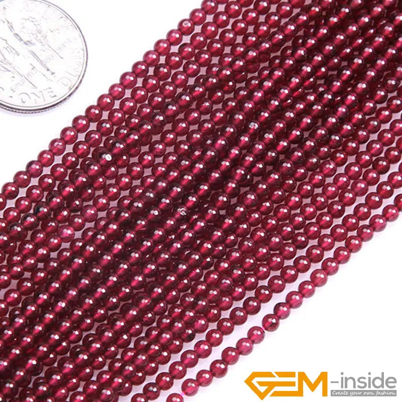 Natural Dark Red Garnet Round Beads – 15" Strand for DIY Jewelry Making (6mm / 8mm / 10mm) - Image 7
