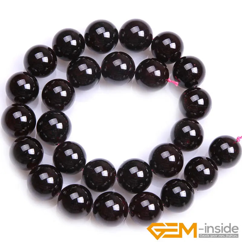 Natural Dark Red Garnet Round Beads – 15" Strand for DIY Jewelry Making (6mm / 8mm / 10mm) - Image 8