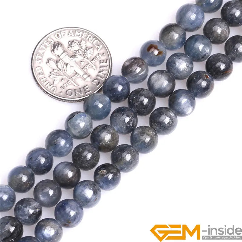 Natural Blue Kyanite Round Beads – 15" Strand for DIY Jewelry Making (4mm–12mm) - Image 11