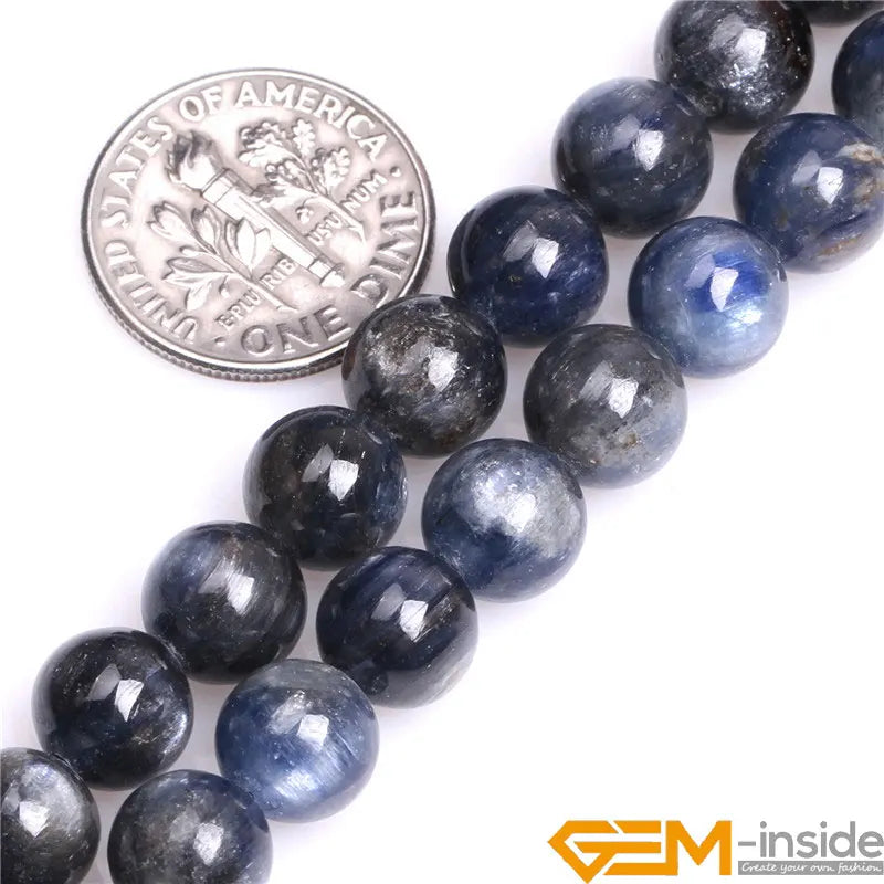 Natural Blue Kyanite Round Beads – 15" Strand for DIY Jewelry Making (4mm–12mm) - Image 8
