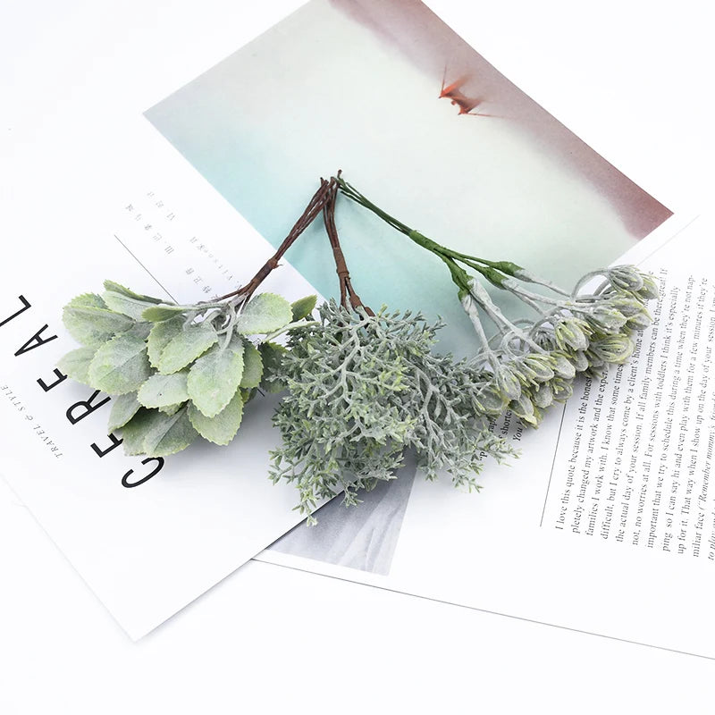 6Pcs Artificial Decorative Flowers – DIY Wreath & Gift Box Embellishments for Christmas, Home & Wedding Decor - Image 6