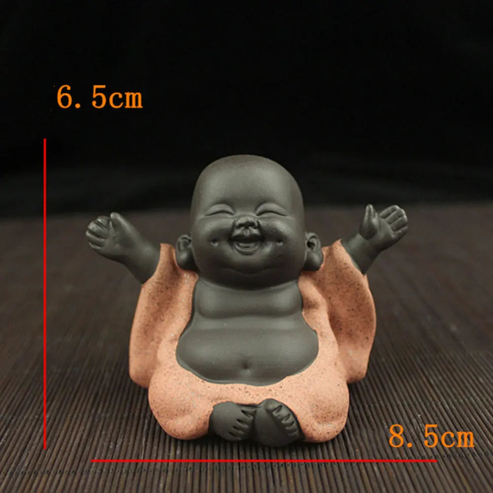 Ceramic Maitreya Buddha Statue Tea Sculpture - Image 5