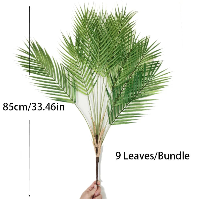 Plastic Artificial Palm Leaf Plants Green Desert Summer Decoration - Image 7