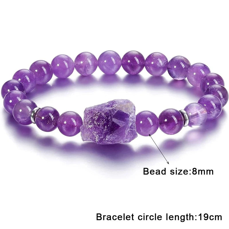 Natural Amethyst Quartz Beaded Bracelet – Wellness & Yoga Jewelry for Women - Image 6