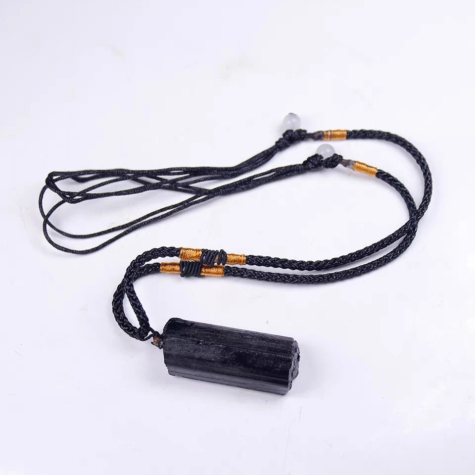 Black Tourmaline Pendant – Rough Natural Stone Healing Necklace - Image 7