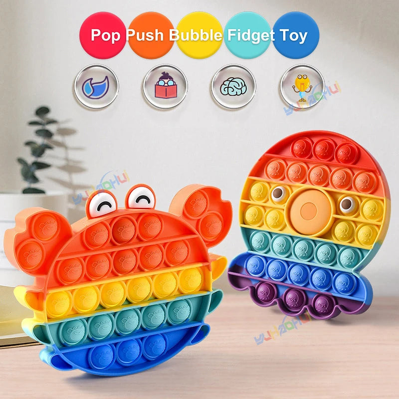 Rainbow Pop Push Bubble Fidget Toy - Image 3
