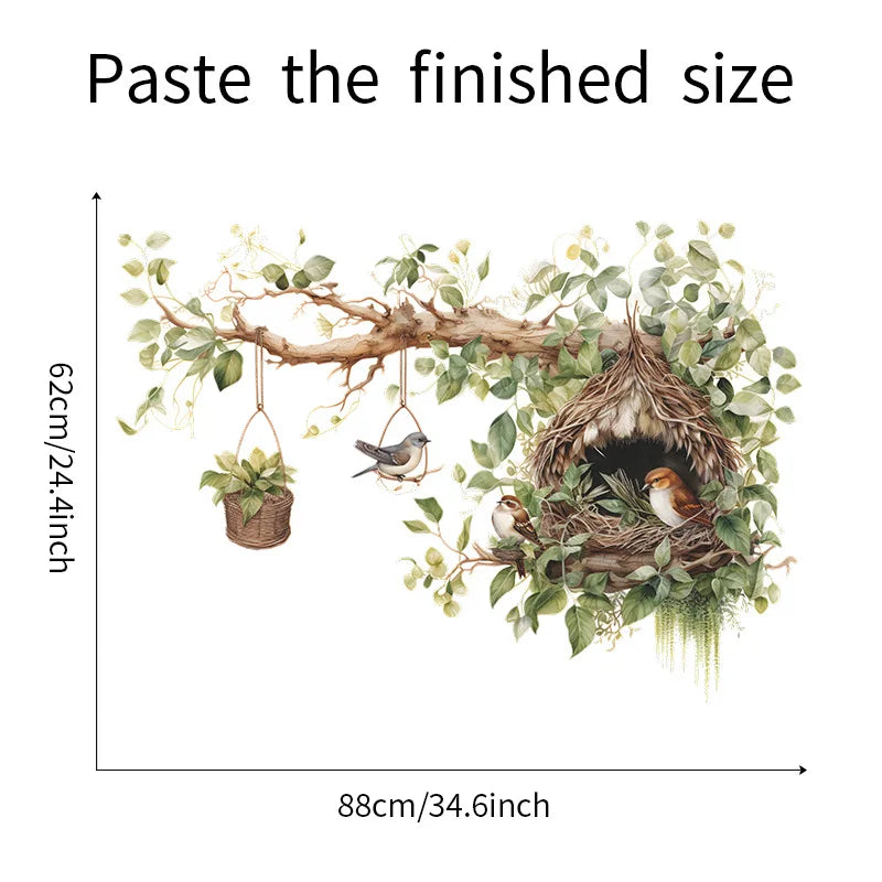 Large Chinese Style Tree Branch & Bird Wall Stickers – Self-Adhesive Decals for Living Room & Bedroom Decor - Image 6