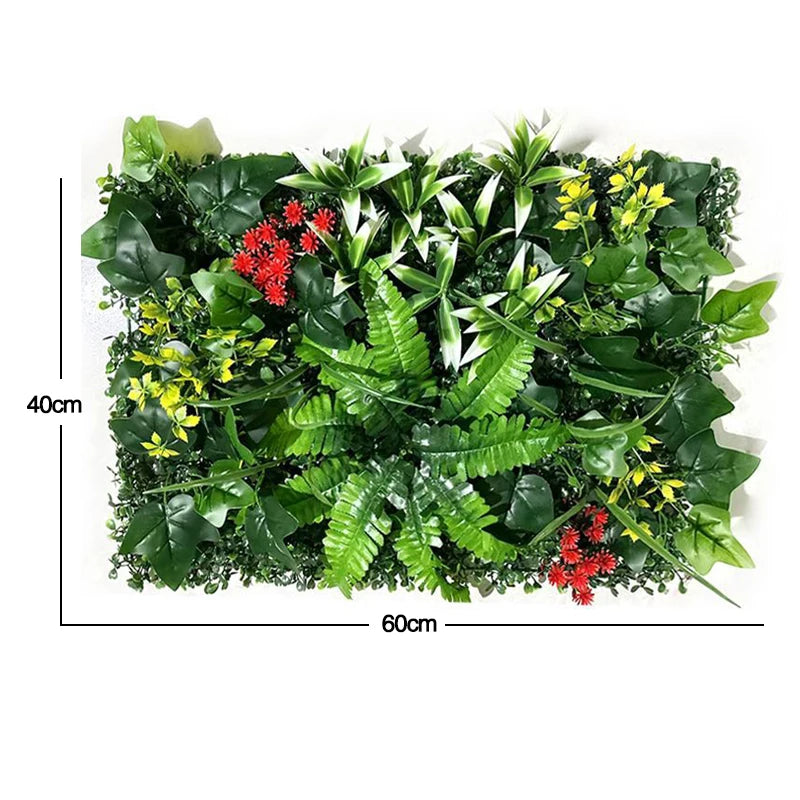 60x40cm Artificial Plant Green Wall Panel – Jungle-Style Faux Lawn for Home & Garden Decor - Image 16