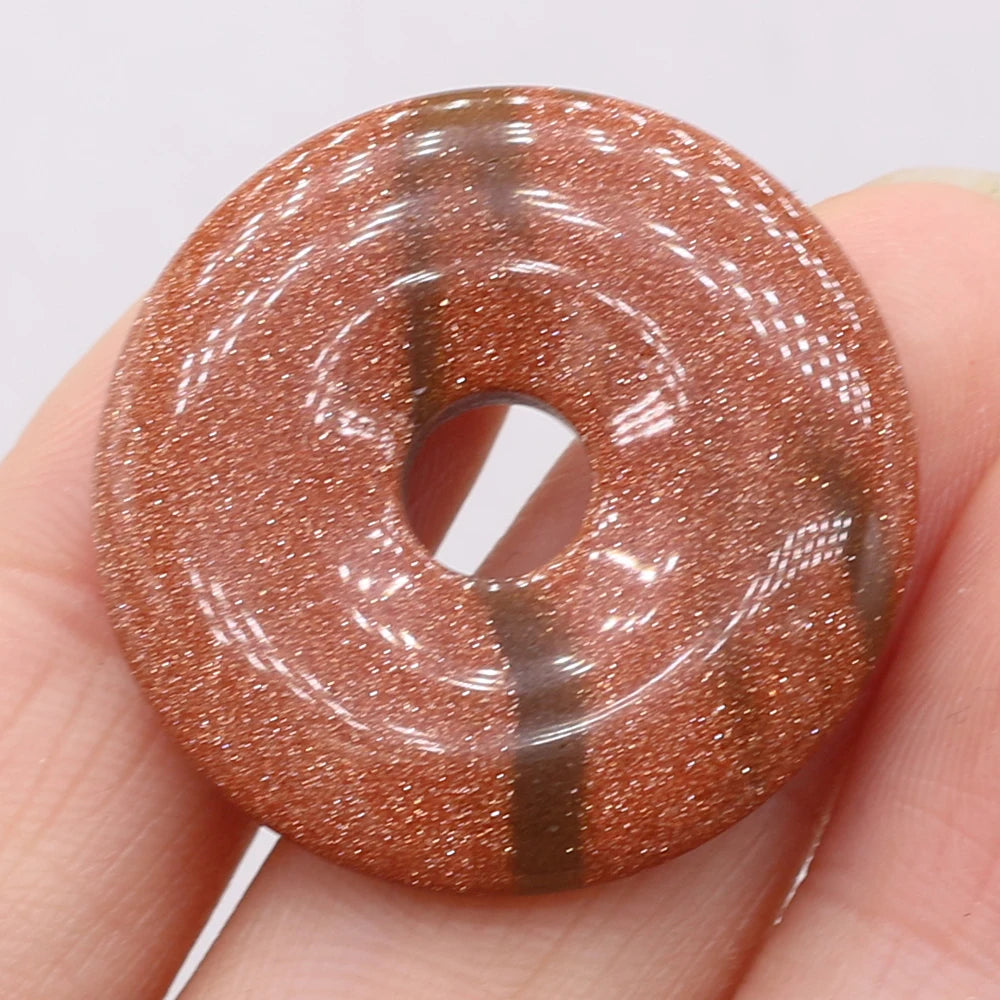 Natural Stone Donut Charms – 30mm Semi-Porous Beads for DIY Jewelry Making - Image 26