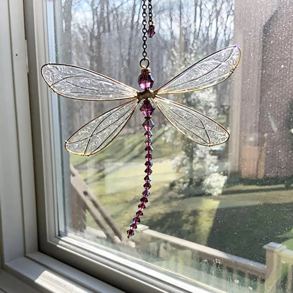 Creative Metal Wing Dragonfly & Butterfly Crystal Suncatcher - Image 4
