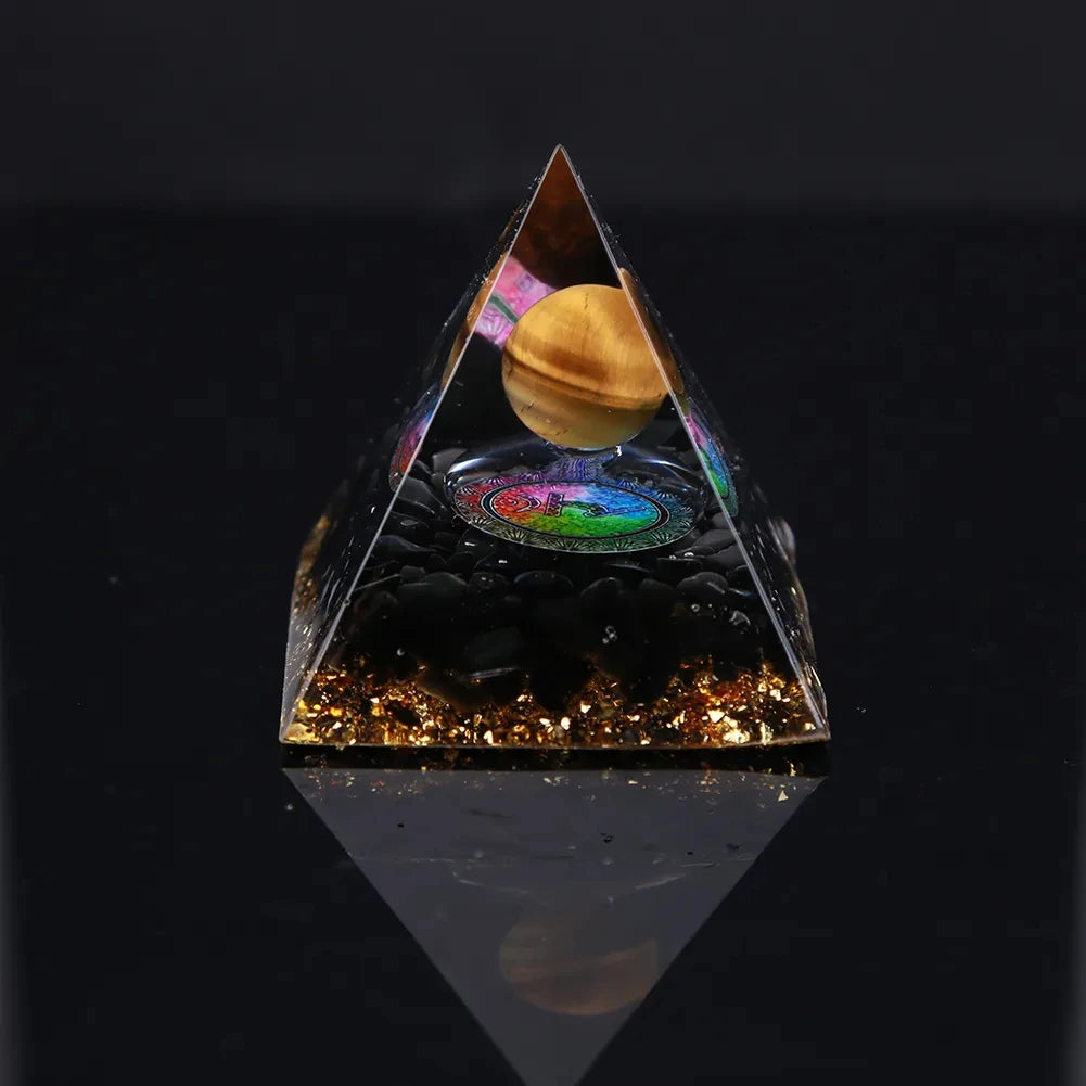 Crystal Stone Orgone Pyramid – Energy Generator with Natural Amethyst & Peridot for Reiki, Chakra & Room Decor - Image 31