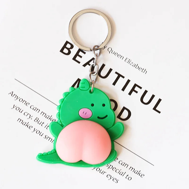 Honey Peach Cartoon Fidget Toy Keychain - Image 3