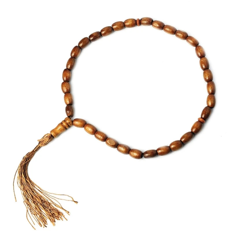 Practical 33-Bead Sandalwood Islamic Rosary – Portable Tasbih for Zikr, Meditation & Daily Mindfulness - Image 4