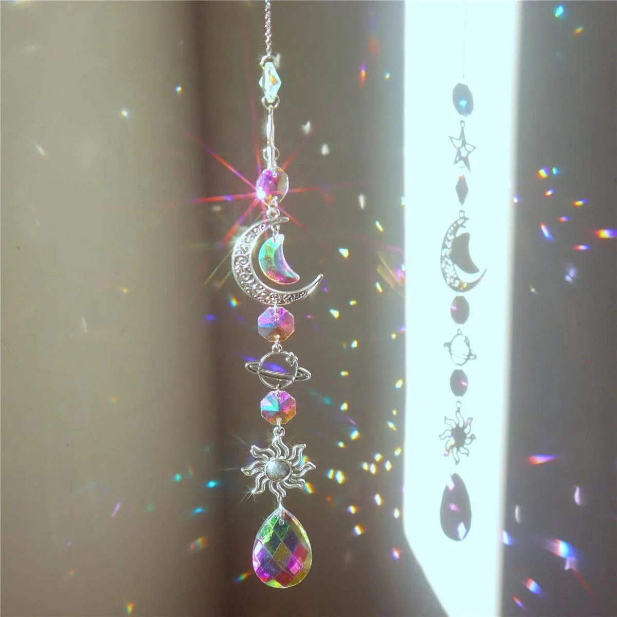 Galaxy Star Moon Crystal Wind Chime Pendant - Image 7