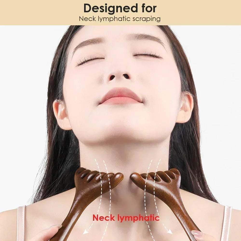 Natural Golden Sandalwood Five-Claw Scalp Massager - Image 3