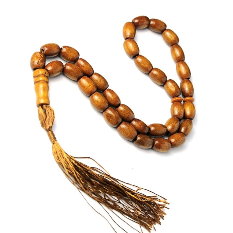 Practical 33-Bead Sandalwood Islamic Rosary – Portable Tasbih for Zikr, Meditation & Daily Mindfulness - Image 3