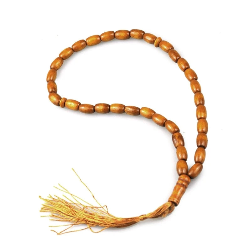 Practical 33-Bead Sandalwood Islamic Rosary – Portable Tasbih for Zikr, Meditation & Daily Mindfulness - Image 2