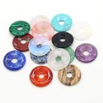 Natural Stone Donut Charms – 30mm Semi-Porous Beads for DIY Jewelry Making