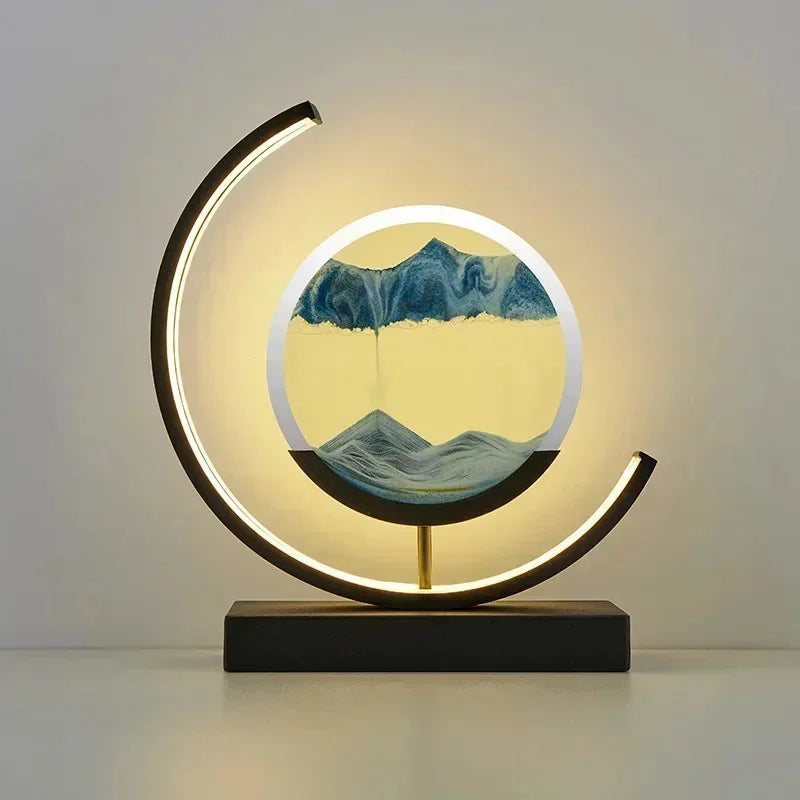 LED Moving Sand Art Table Lamp – 3D Quicksand Night Light Hourglass for Home Decor & Gifts - Image 9
