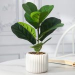 38cm Artificial Ficus Tree Branch – Faux Fiddle Leaf & Banyan Foliage for Home & Office Decor