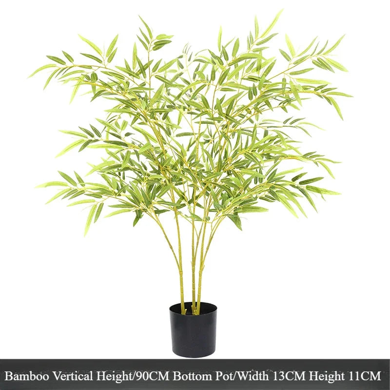 Artificial Bamboo Tree with Real Trunk – Lifelike Faux Plant for Indoor Home Decor - Image 6