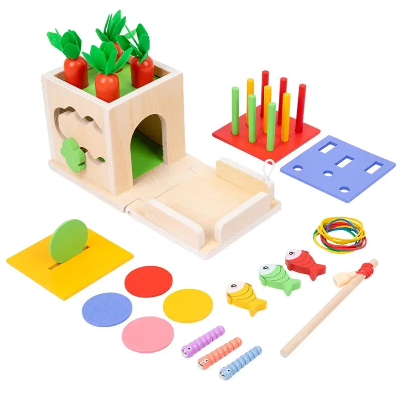 8-in-1 Montessori Permanence Box - Carrot Shape Sorting Toy - Image 6