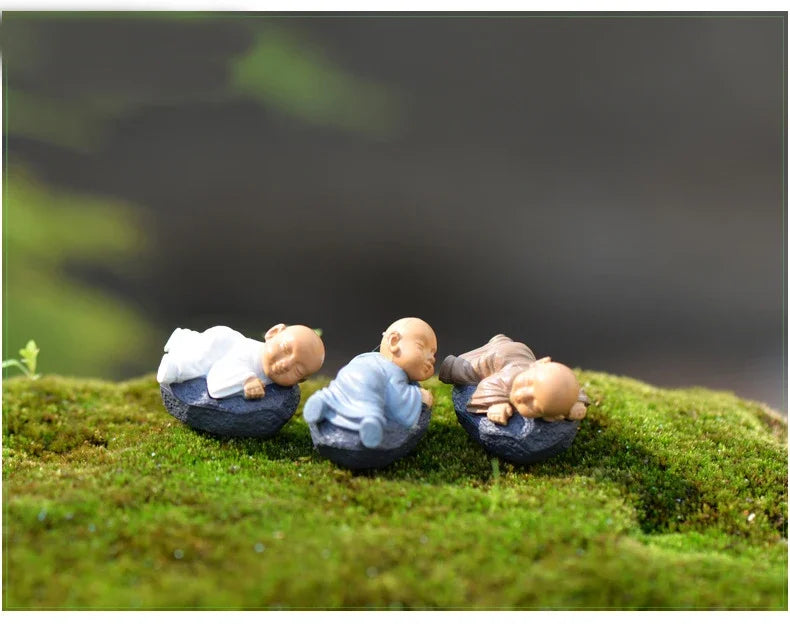 4-Piece Kawaii Chinese Buddhist Monks Figurine Set - Image 5