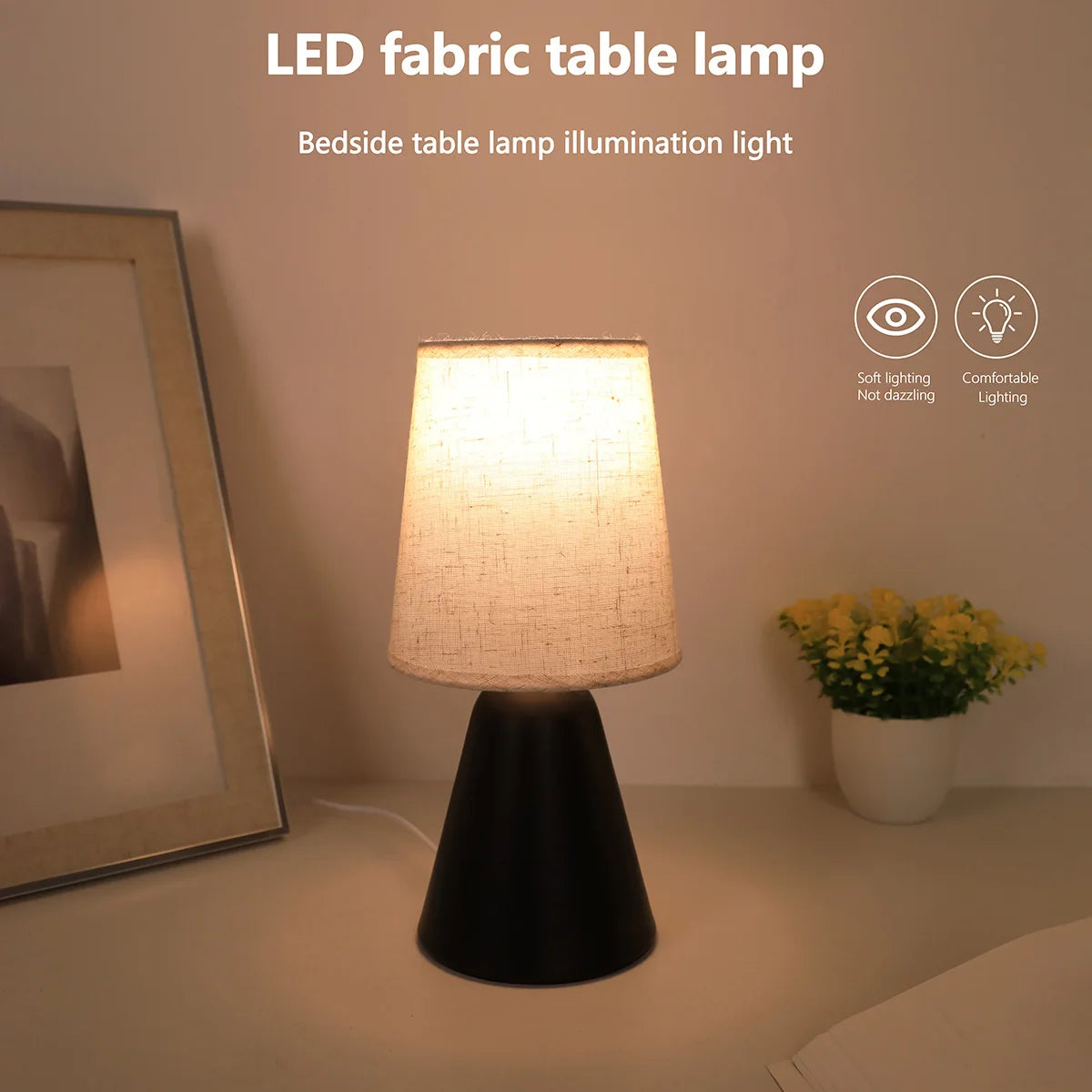 Modern Linen Art Table Lamp