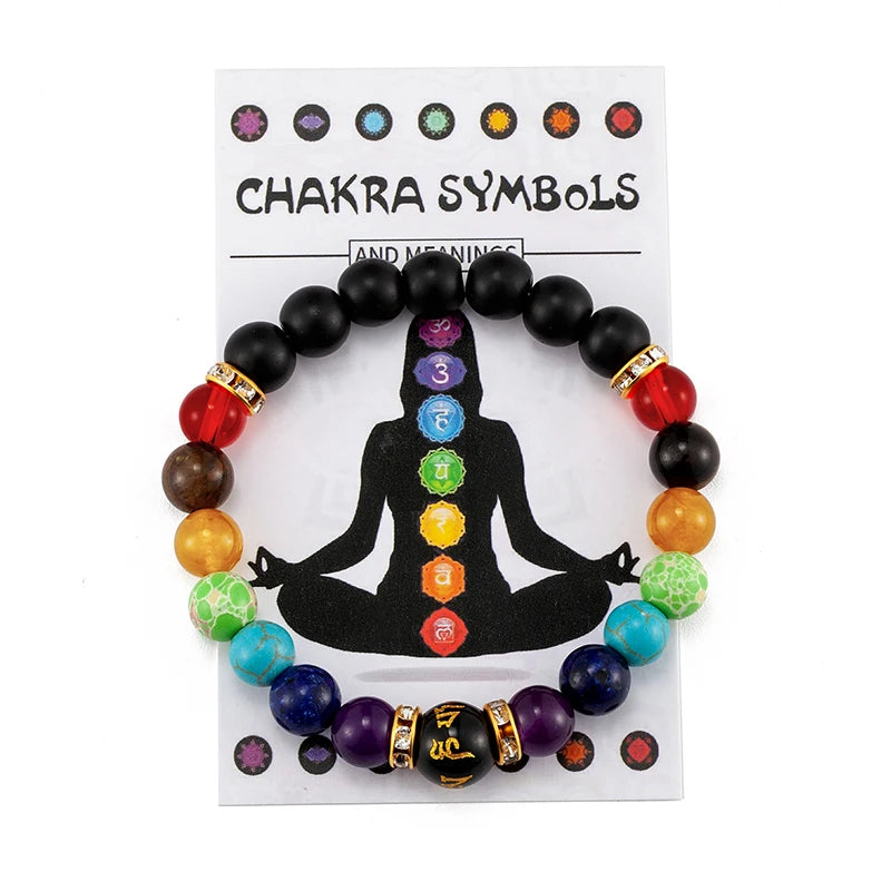 7 Chakra Bracelet with Meaning Card – Natural Crystal Healing Jewelry for Men & Women - Image 2