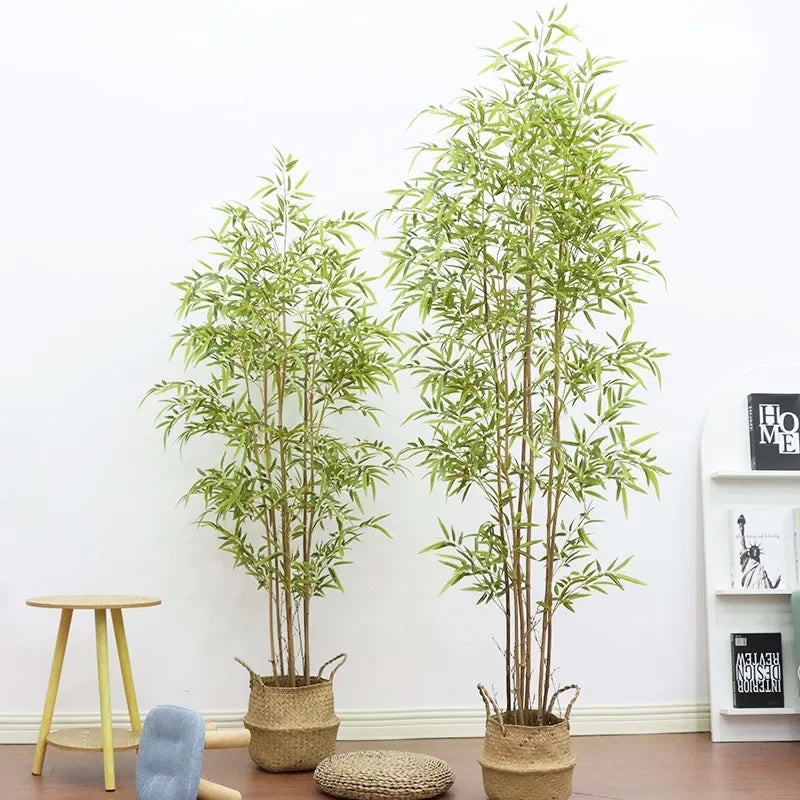 Artificial Bamboo Tree with Real Trunk – Lifelike Faux Plant for Indoor Home Decor - Image 3