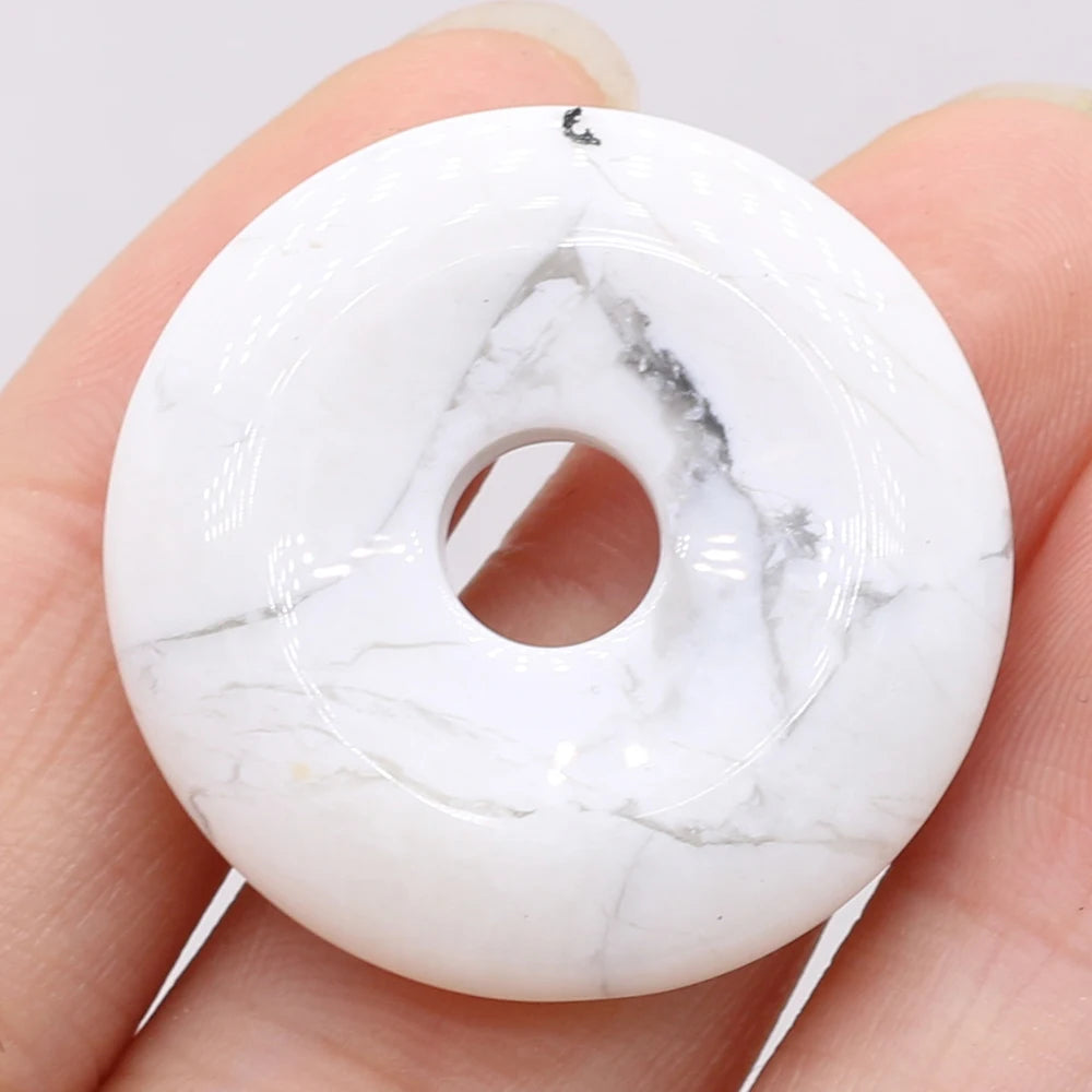 Natural Stone Donut Charms – 30mm Semi-Porous Beads for DIY Jewelry Making - Image 12