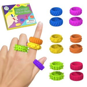12pcs Spiky Sensory Finger Rings