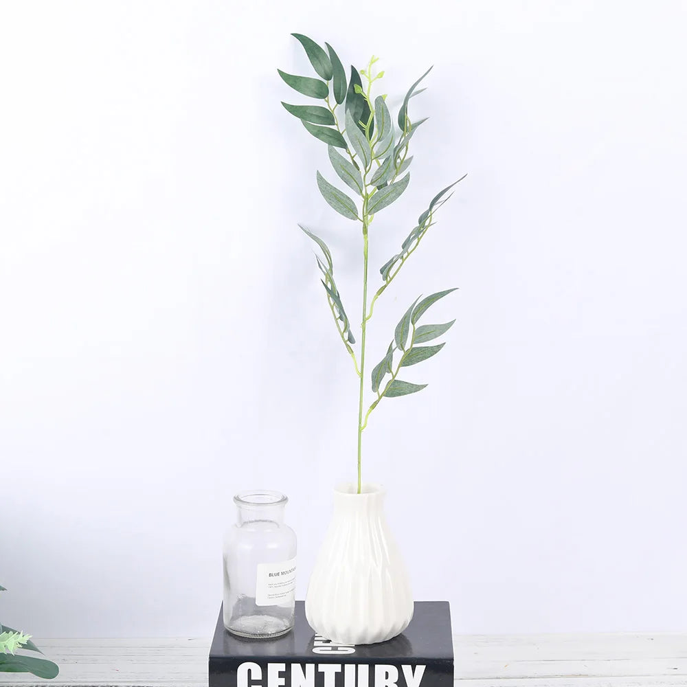 5pcs Green Artificial Willow Leaf Bouquets – Silk Fake Plants for Home, Garden & Event Decor - Image 7