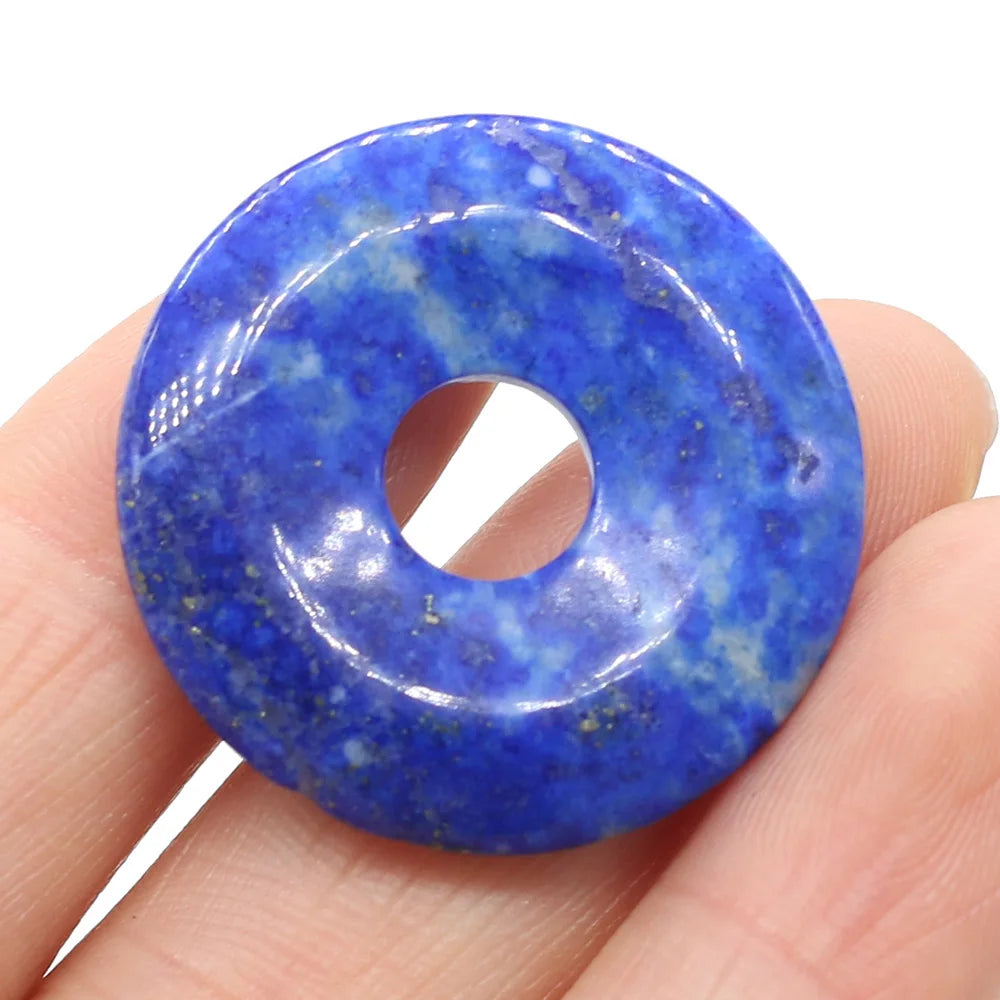 Natural Stone Donut Charms – 30mm Semi-Porous Beads for DIY Jewelry Making - Image 7