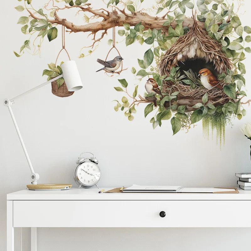 Large Chinese Style Tree Branch & Bird Wall Stickers – Self-Adhesive Decals for Living Room & Bedroom Decor - Image 5