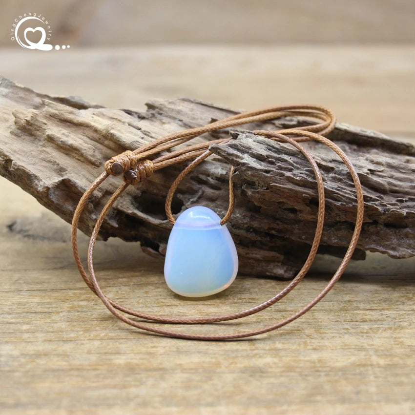 Natural Stone Nugget Pendant Necklace – Healing Crystal Charm Jewelry (Lapis, Amethyst, Tiger Eye, Rose Quartz & More) - Image 6