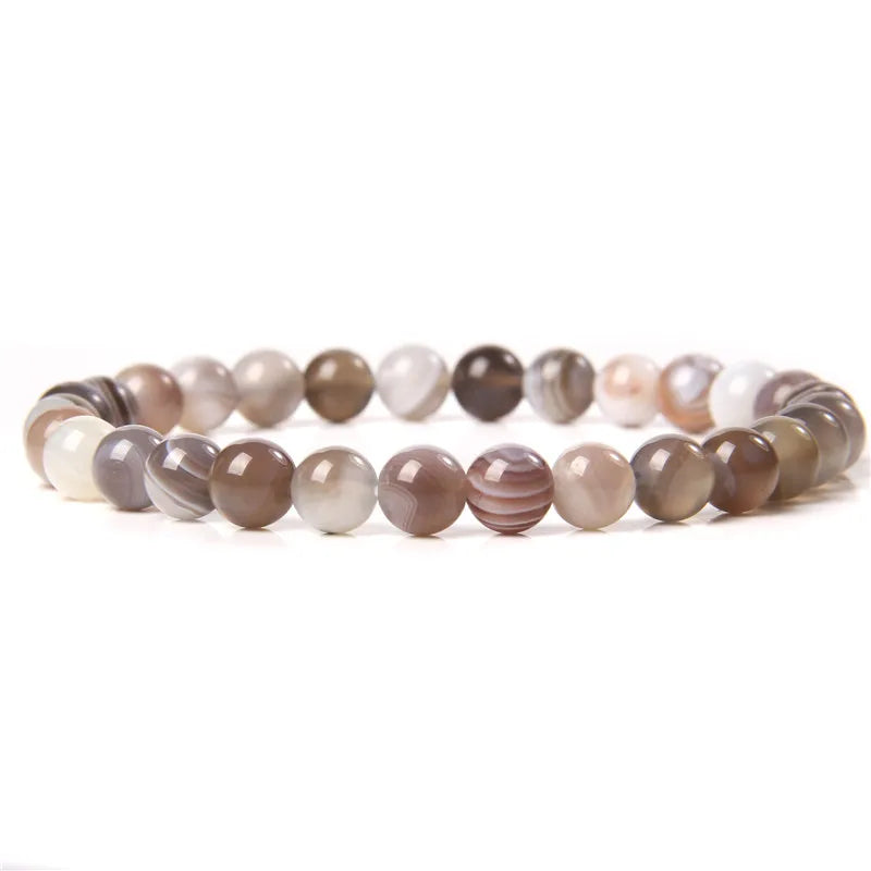 6MM Natural Stone Bead Stretch Bracelet – Energy Healing Agate Elastic Bangle for Men & Women - Image 40