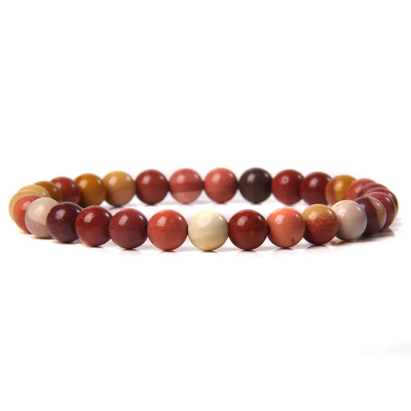 6MM Natural Stone Bead Stretch Bracelet – Energy Healing Agate Elastic Bangle for Men & Women - Image 15