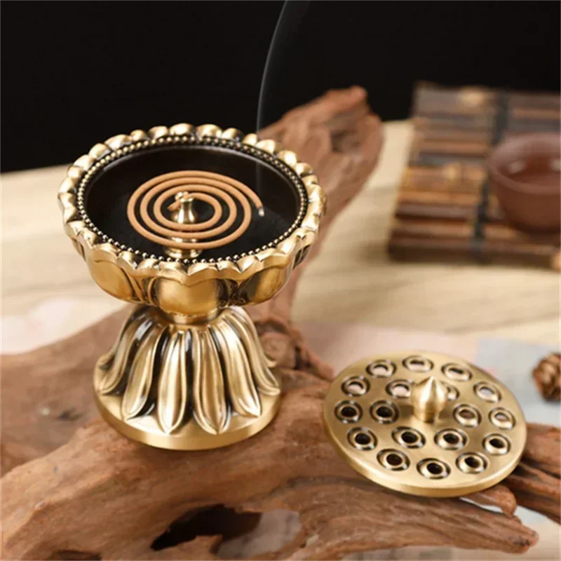 Pure Copper Zen Lotus Incense Burner - Image 4