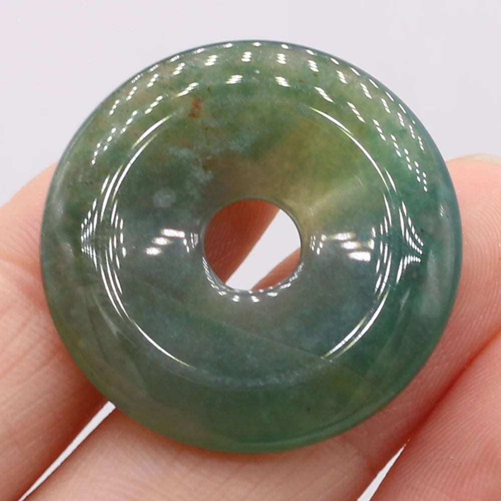 Natural Stone Donut Charms – 30mm Semi-Porous Beads for DIY Jewelry Making - Image 32