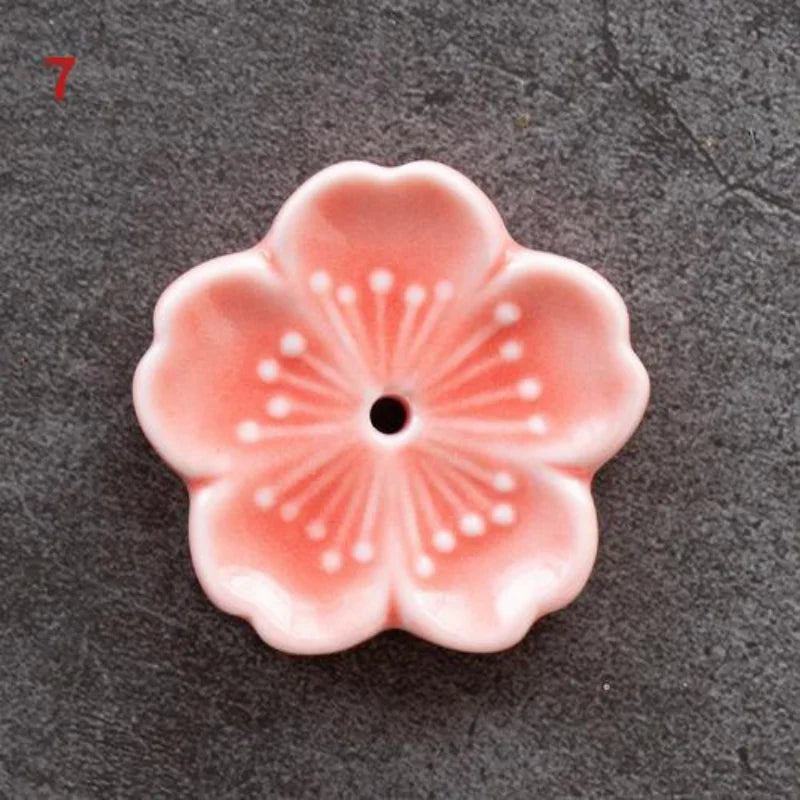 Ceramic Cherry Blossom Incense Burner – Elegant Stick Holder for Home, Office & Teahouse Decor - Image 15