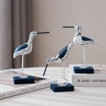 3pcs Wooden Seagull Figurine Set – Nautical Coastal Ornaments for Beach-Themed Home & Garden Decor