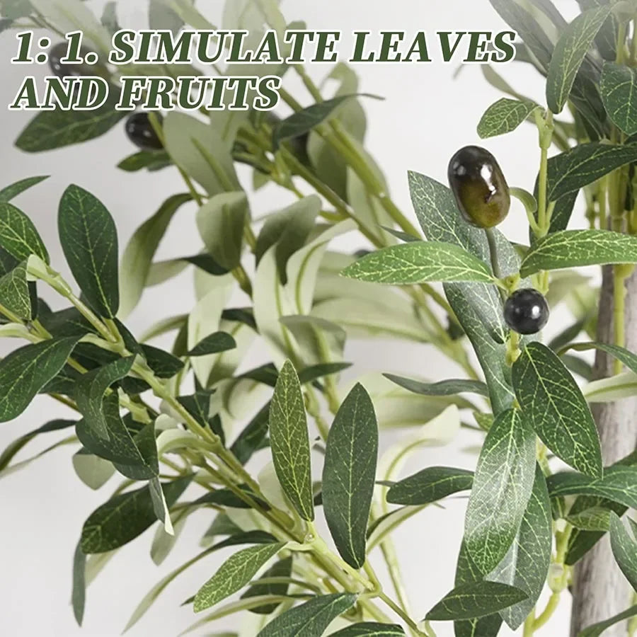 Artificial Olive Tree with Pot – 4/5/6FT Tall Faux Plant with Fruit for Room & Holiday Decor - Image 2
