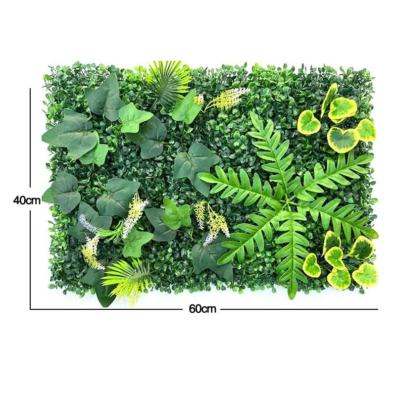 60x40cm Artificial Plant Green Wall Panel – Jungle-Style Faux Lawn for Home & Garden Decor - Image 13